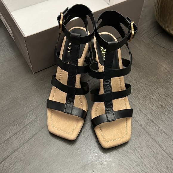 FRANCO SARTO RINE 2 WOMENS LEATHER ANKLE STRAP HEELS - Picture 4 of 7